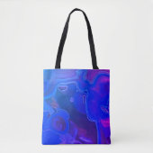 Gemstone Photo Bright Blue Neon Abstract Gem Tote Bag (Voorkant)