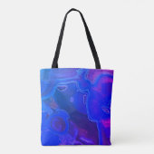 Gemstone Photo Bright Blue Neon Abstract Gem Tote Bag (Achterkant)