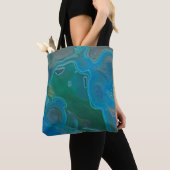 Gemstone Photo Vivid Blue Green Abstract Gem Tote Bag (Dichtbij)