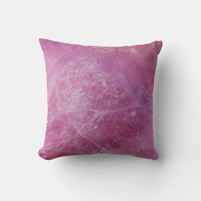 Gemstone Pink Quartz Texture Cushion Sierkussen (Voorkant)