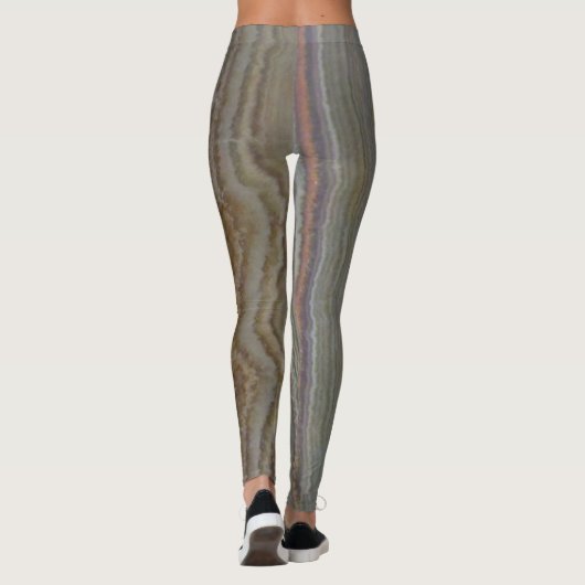 Gemstone Poled Onyx Verticaal gestreept Leggings (Achterkant)