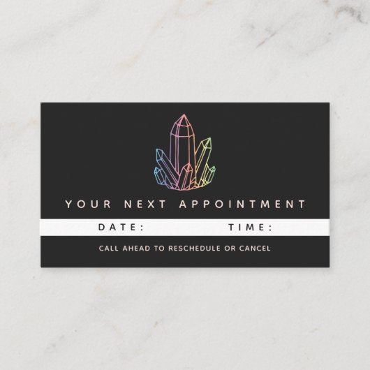 Gemstone Rainbow Quartz Crystal Business Logo Afsprakenkaartje (Voorkant)