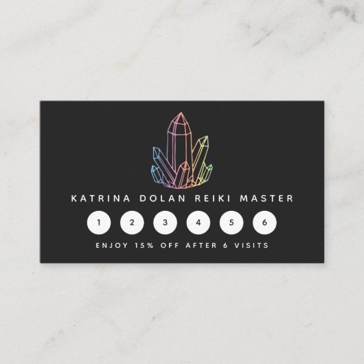 Gemstone Rainbow Quartz Crystal Business Logo Klantenkaartje (Voorkant)