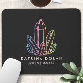 Gemstone Rainbow Quartz Crystal Business Logo Muismat