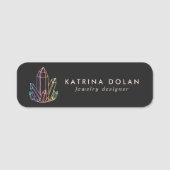 Gemstone Rainbow Quartz Crystal Business Logo Naamplaatje (Voorkant)
