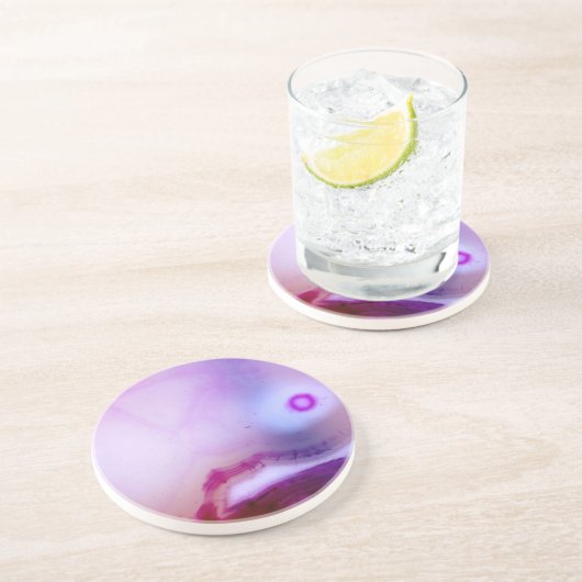 Gemstone-reeks - Agate in Paars 3 Zandsteen Onderzetter (Zijkant)