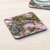 Gemstone-reeks - Donkerroze en groene bruinkool Bier Onderzetter (Linkerzijde)