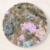 Gemstone-reeks - Donkerroze en groene bruinkool Zandsteen Onderzetter (Voorkant)