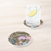 Gemstone-reeks - Donkerroze en groene bruinkool Zandsteen Onderzetter (Zijkant)