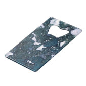 Gemstone-reeks - kwarts onder zwart creditkaart flessenopener (Voorkant Gekanteld)