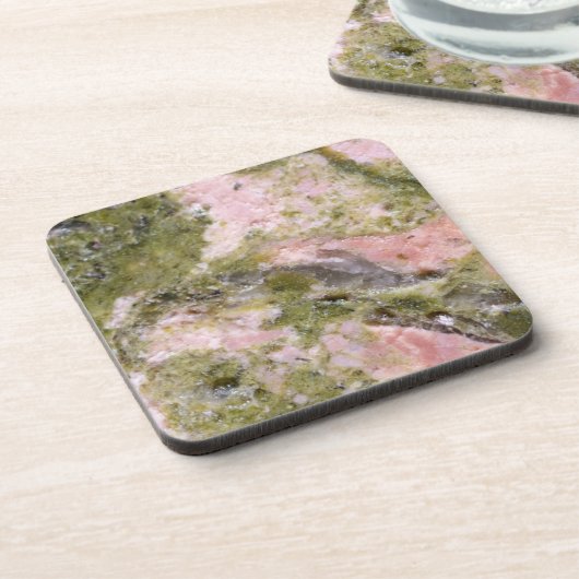 Gemstone-reeks - Roze en groene bruinkool Bier Onderzetter (Linkerzijde)