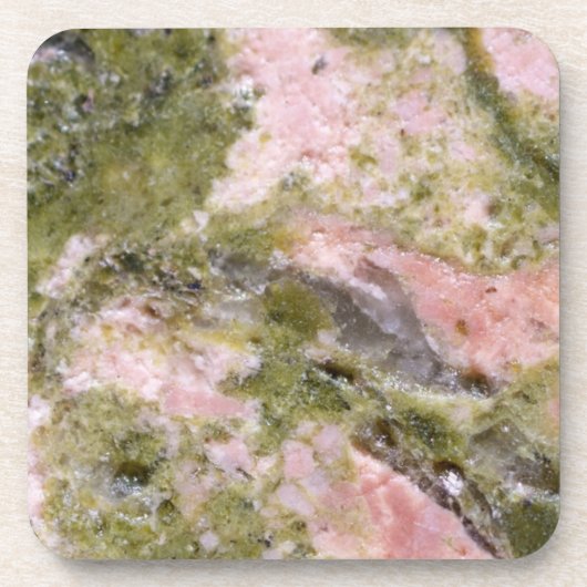 Gemstone-reeks - Roze en groene bruinkool Bier Onderzetter (Voorkant)