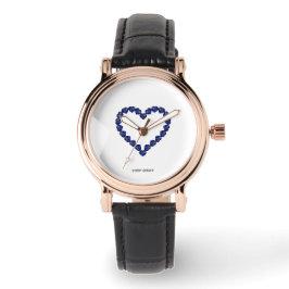 Gemstone Sapphire Blue Heart Horloge