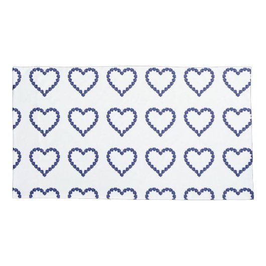 Gemstone Sapphire Blue Heart Kussensloop (Achterkant-Links)