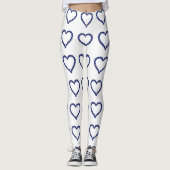 Gemstone Sapphire Blue Heart Leggings (Voorkant)