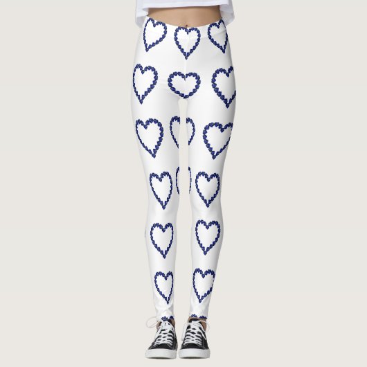 Gemstone Sapphire Blue Heart Leggings (Voorkant)
