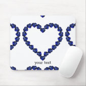 Gemstone Sapphire Blue Heart Muismat (Met muis)