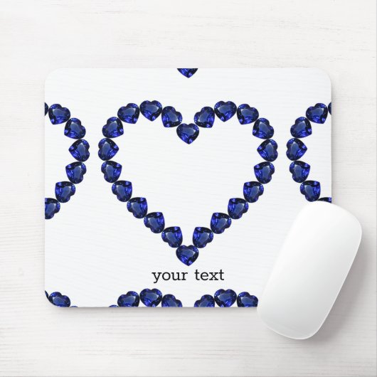 Gemstone Sapphire Blue Heart Muismat (Met muis)