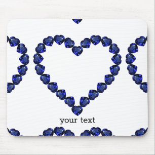 Gemstone Sapphire Blue Heart Muismat