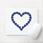 Gemstone Sapphire Blue Heart Muismat (Met muis)