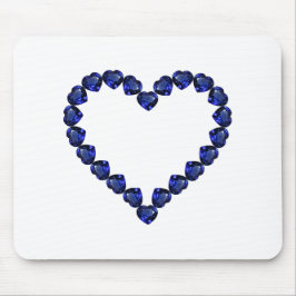 Gemstone Sapphire Blue Heart Muismat