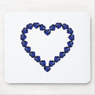 Gemstone Sapphire Blue Heart Muismat