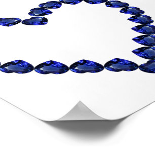 Gemstone Sapphire Blue Heart Poster