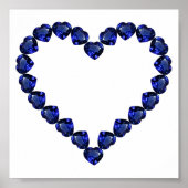 Gemstone Sapphire Blue Heart Poster (Voorkant)
