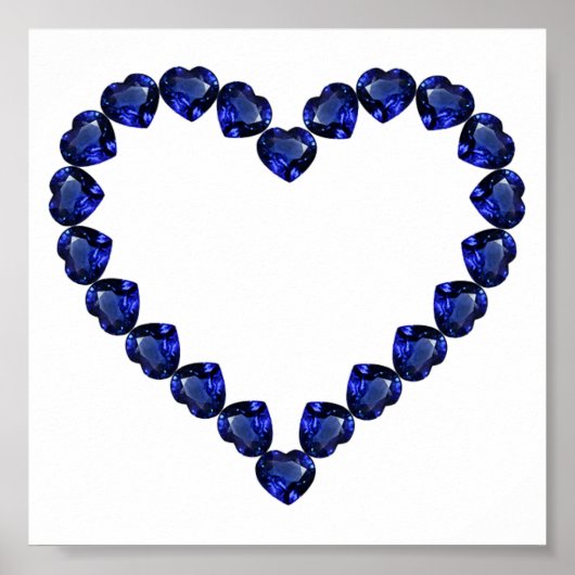 Gemstone Sapphire Blue Heart Poster (Voorkant)