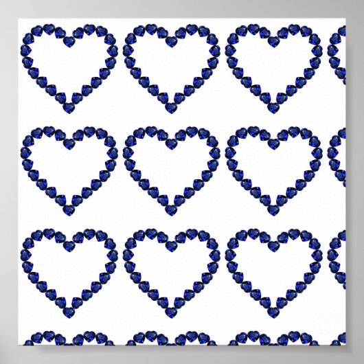 Gemstone Sapphire Blue Heart Poster (Voorkant)