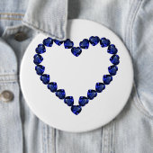 Gemstone Sapphire Blue Heart Ronde Button 6,0 Cm (In situ)