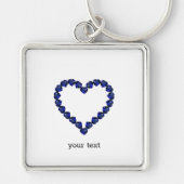 Gemstone Sapphire Blue Heart Sleutelhanger (Voorkant)