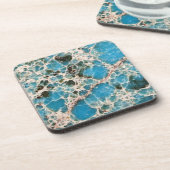 Gemstone Series - Turquoise Mosaic Bier Onderzetter (Linkerzijde)