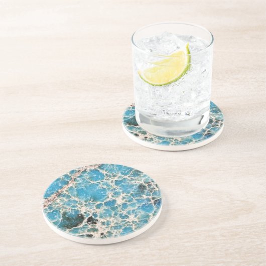 Gemstone Series - Turquoise Roadmap Zandsteen Onderzetter (Zijkant)