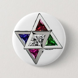 Gemstone Star Ronde Button 5,7 Cm