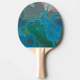 Gemstone Swirled Blue Green Marble Abstract Tafeltennisbatje
