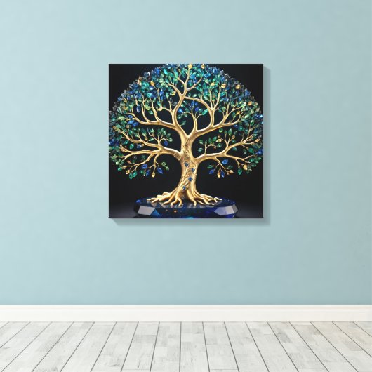 Gemstone Tree of Life Canvas Afdruk (Insitu (Houten vloer))