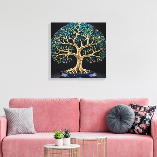 Gemstone Tree of Life Canvas Afdruk (Insitu (Woonkamer))