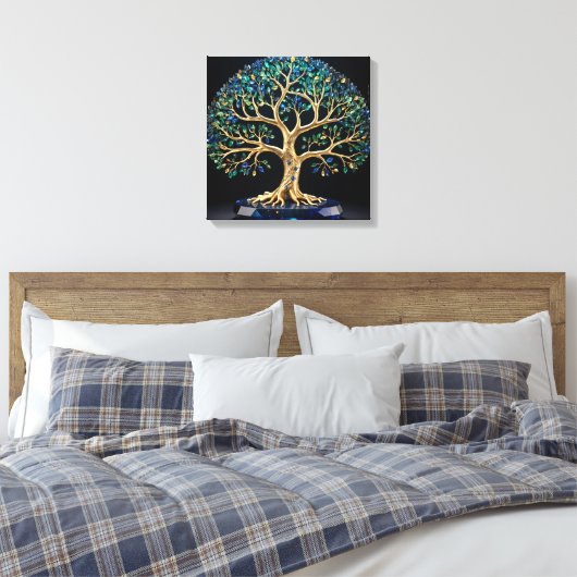 Gemstone Tree of Life Canvas Afdruk (Insitu (Slaapkamer))