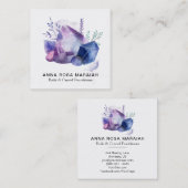 * Gemstone Waterverf Gem Universe Reiki Crystal Vierkante Visitekaartje (Voorkant / Achterkant)
