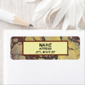 Gemstone Yellow Red Agate Photo Abstract marmer Etiket (Insitu)