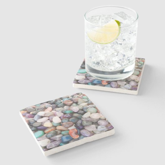 Gemstones Crystals Pebbles Stenen Onderzetter (Zijkant)