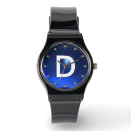 GEMSTONOGRAM VAN DRUKTE BLAUWE TOPAZ HORLOGE