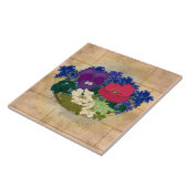 Gemtone Floral Boeket op Sunset Brick Tegel Tegeltje (Zijkant)