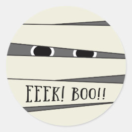 Gemummificeerde Halloween-Sticker Ronde Sticker
