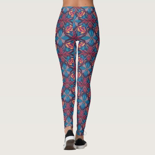 Gemusterd groen leggings (Achterkant)