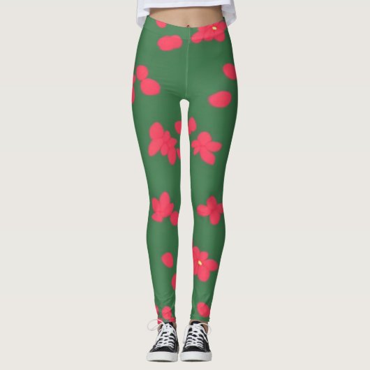 Gemusterd groen leggings (Voorkant)