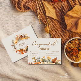 Gemuteerde bloemen RSVP Thanksgiving Kaart Classic