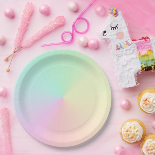 GeMuteerde gradiënt Ombre regenboogpasta esthetisc Papieren Bordje (Feest)