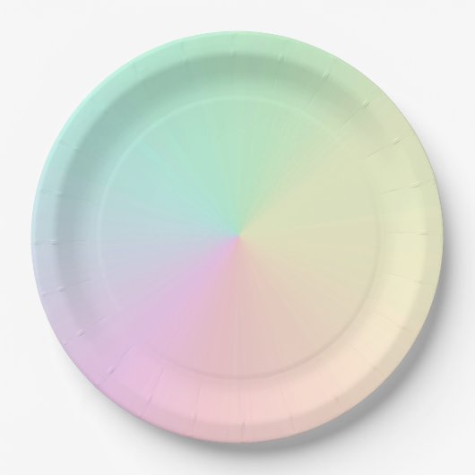 GeMuteerde gradiënt Ombre regenboogpasta esthetisc Papieren Bordje (Voorkant)